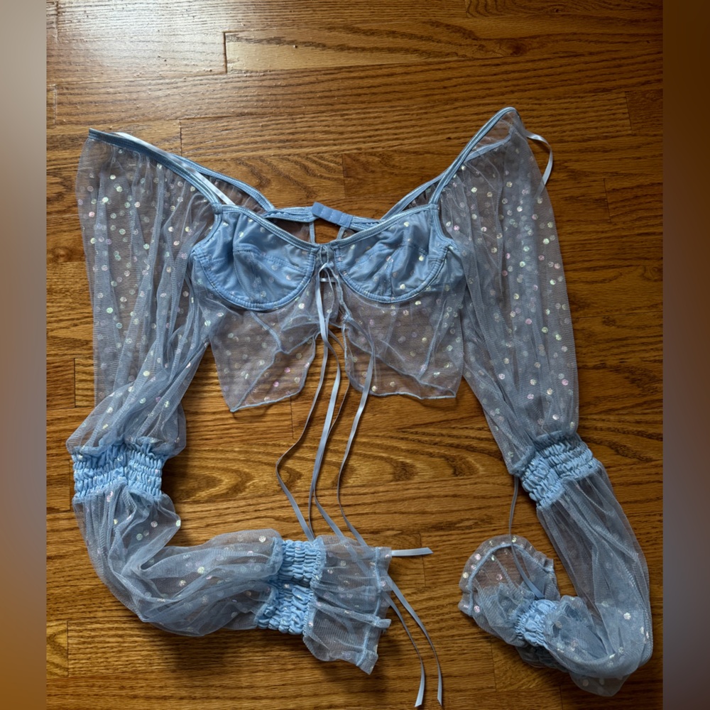 Sugar Thrillz Semi-transparent blue blouse